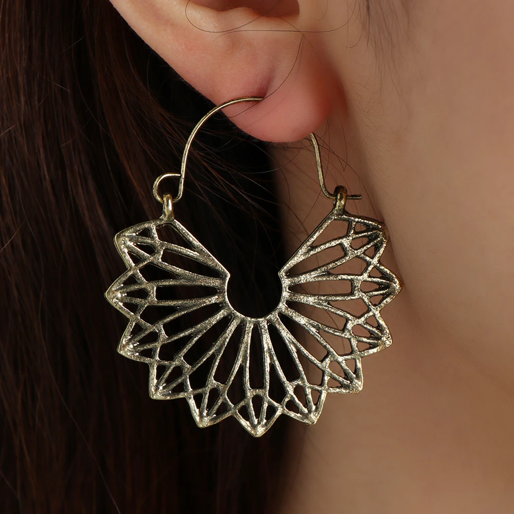 

24 Styles Indian Tribal Brass Earring Dangle Drop Earring Flower Ornate Swirl Gypsy Earring For Women Boho Vintage Earring