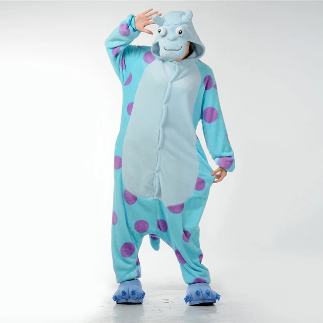 Mike Wazowski Schlafanzug Erwachsene - Einteiler Polar Fleece - Halloween Kostüm Unisex