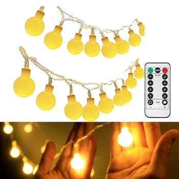 

50-LED Outdoor Ball String Lights Patio Yard Garden Lighting Waterproof Globe LED Globe Festoon Bulb Led Fairy String Light Outd