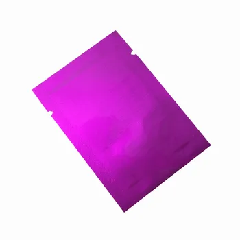 

500Pcs Retail Purple Open Top Pure Aluminum Foil Storage Bag Mylar Dry Flower Heat Sealing Packaging Pouch for Groceries Gifts