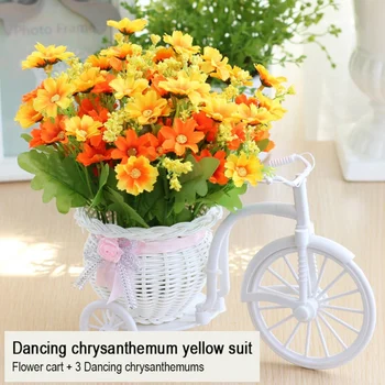 

Artificial Flowers Ldyllic Home Furnishings Simulation Flower Car Suit Bicycle Knitted Floral Basket Fake Flower Wedding Flowers