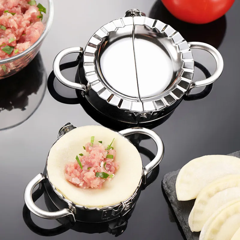 Dumpling Maker Mould Ravioli Making Mold Baking Tools Stainless Steel Round Flower Shaped