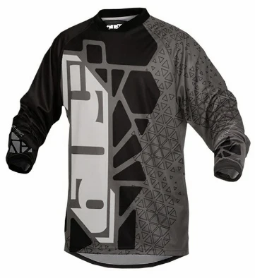 Moto cross Спортивная футболка для скоростного спуска moto rcycle одежда Camiseta Ropa mtb длинный рукав мото Джерси Горный велосипед dh рубашка mx майки - Цвет: Серый