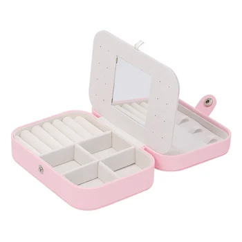 

Two Colors Earrings Storage Organizer Holder Box Jewelry Box Case with Makeup Mirror for Holding Earrings Ring Necklace