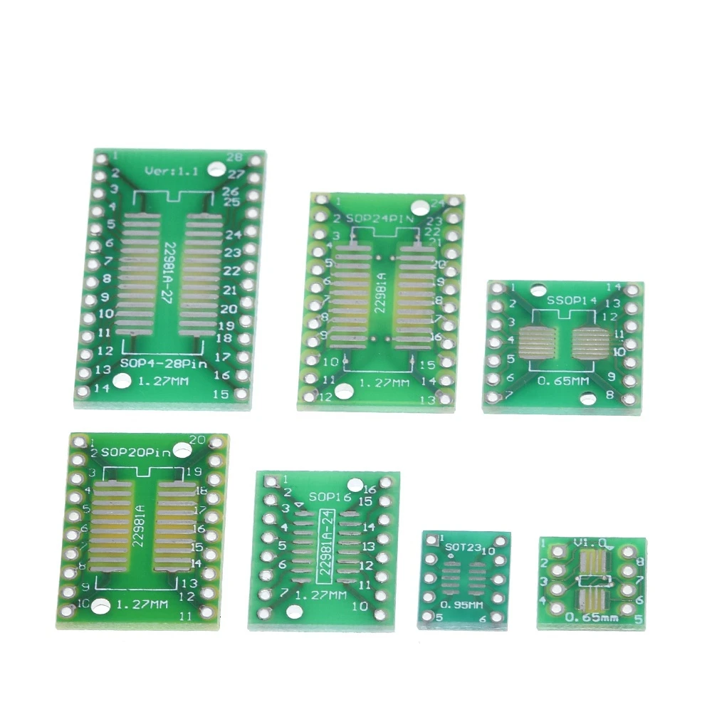 TZT 7 wert* Board Kit SMD Turn To DIP SOP MSOP SSOP TSSOP SOT23 8 10 14 16 20 24 28 SMT To DIP – Detail 6