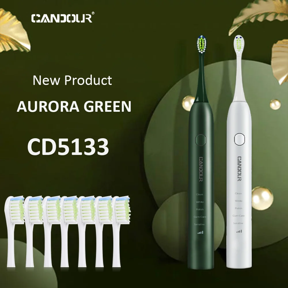CANDOUR Sonic Electric Toothbrush Rechargeable Top Quality Smart Chip Toothbrush Head Replaceable Whitening Healthy Best Gift CANDOUR Sonic Electric Toothbrush Rechargeable Top Quality Smart Chip Toothbrush Head Replaceable Whitening Healthy Best Gift