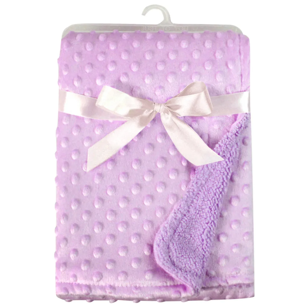 Baby Soft Minky Dot Blanket Pressure Foam Blanket Warm Fleece Stroller Cover Quilt Swaddling Bedding Hug Car