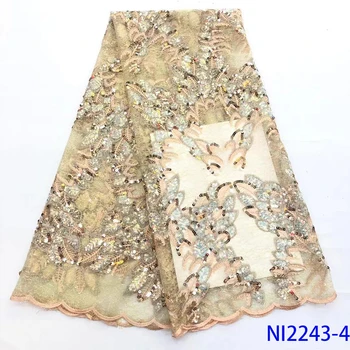 

African Beads Simple Nigerian Dress Designs Wedding Lace Gown Customised Bridal Fabric Embroidered