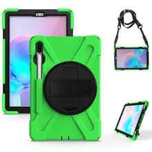 For Samsung Tab S6 T860 Silicon Back Case Shoulder Rotation PC Stand Handheld Case Safe Tablet Cover for Samsung Tab 10.5 T865