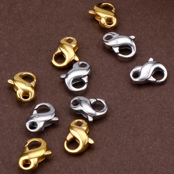 

15Pcs/Lot Stainless Steel Buckles Lobster Clasp Hook For Pendants Necklaces Bracelets Connectors DIY Accessories Logo Engrave