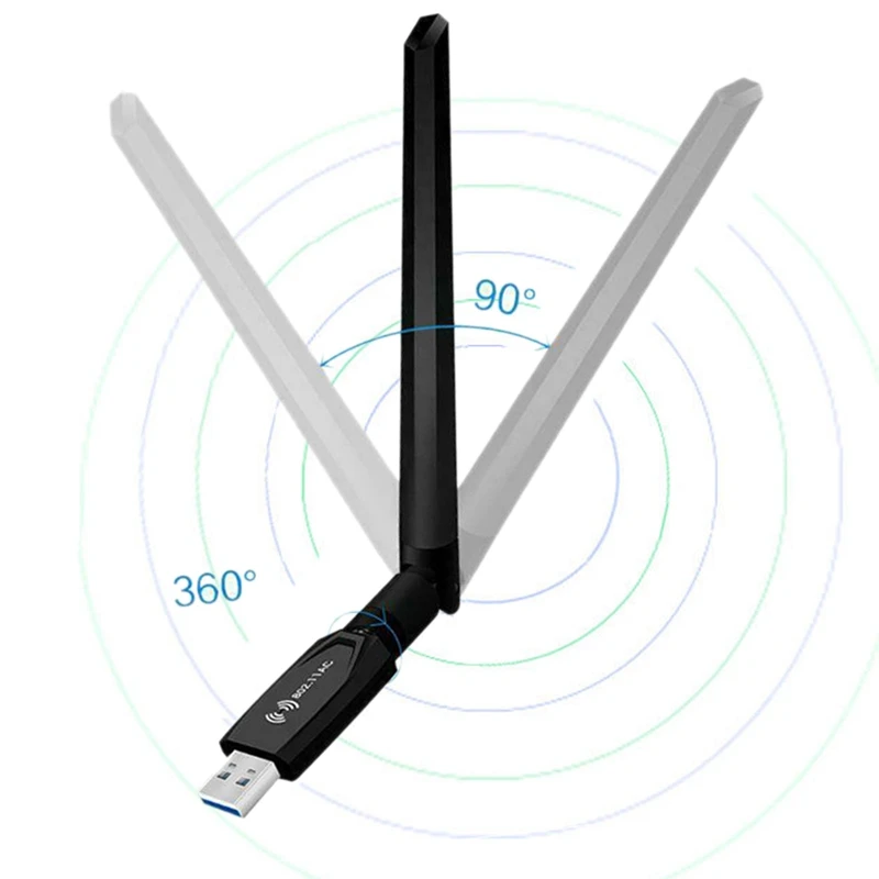 1200 Мбит/с Wifi адаптер 2,4G/5G USB 3,0 Двухдиапазонная беспроводная сетевая карта для ПК