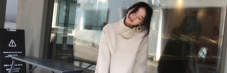 Korean Wool Coat New Autumn and Winter Women Loose Double-sided Wool Coat Mid-long Fashion Woolen Jacket NS1507
