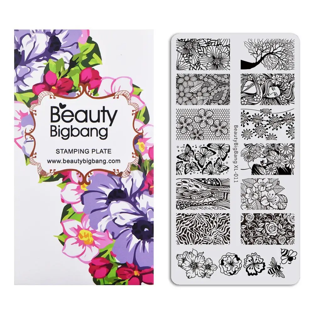 11 BeautyBigBang пластины для стемпинга 6*12 см Женская летняя обувь с украшениями в виде цветков и бабочек для ногтей Аксессуары для пресс-форм пластина прямоугольный, для нейл-арта шаблон BBB XL-011 - Цвет: 11