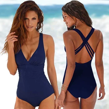 

One Piece Solid Color Swimsuit Sexy Women Backless Bathing Suits 2019 Fashion Female Summer Beachwear Bikinis Smimwear Bodysuit