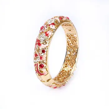 

Thai Blue Bracelet Gold Plated Bracelet with diamond National Style Enamel Jewelry Japan and South Korea accessories