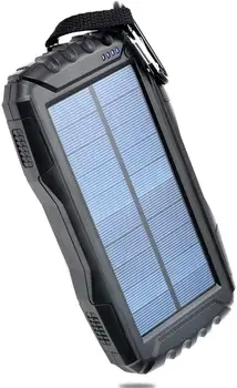 

Outdoor Waterproof Solar Power Bank for iphone11 pro xiaomi 25000mAh Charger 2 USB External Charger Solar Powerbank with LED