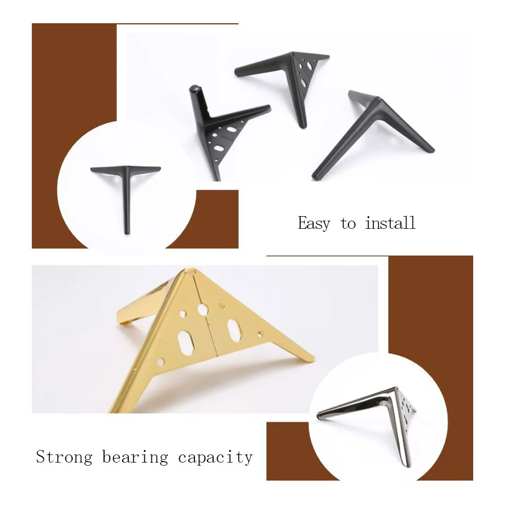 4pcs Metal Furniture Legs for Coffee Table Feet 12/15/18cm Light Luxury TV Cabinet Sofa Chair Hardware for Furniture Legs Foot
