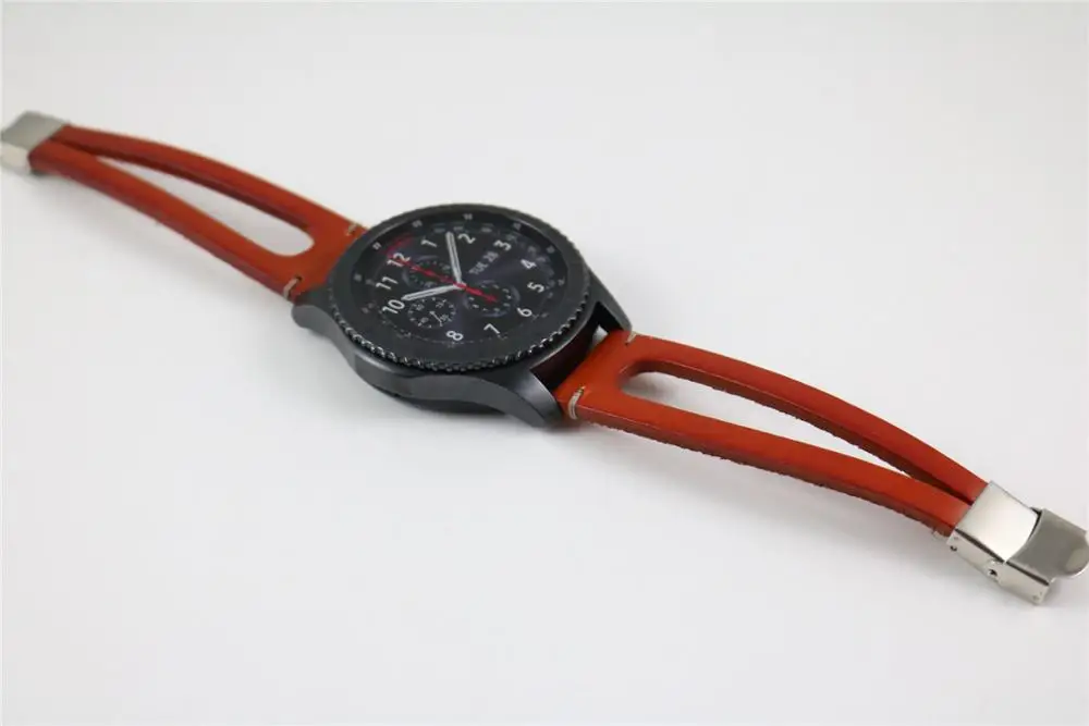 22 мм в стиле ретро с кожаным ремешком для samsung gear S3 Frontier Classic Galaxy Watch 46 мм умный Браслет сменный ремешок для Amazfit - Цвет: type B-Brown