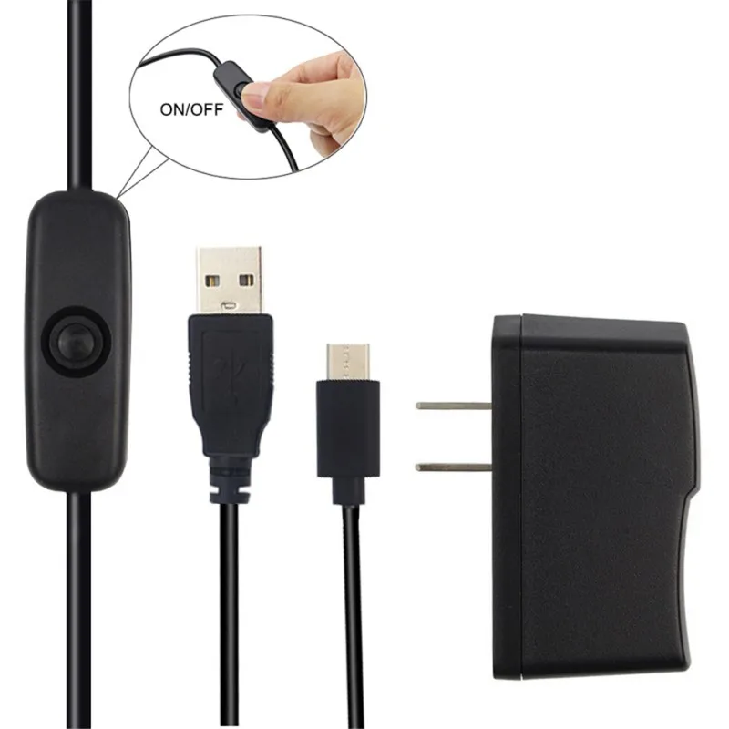 Питание кабель 5V 3A USB к Тип-c USB адаптер зарядки шнур с выключателем линии для Raspberry Pi 4 линейных Питание аксессуары