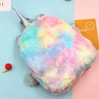 

Unicorn Plush Backpack color matching schoolbag mini backpack unicorn backpack
