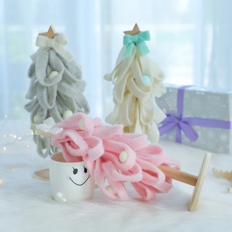 

Handmade Tabletop Christmas Tree Star Wool Felt Christmas Home Decoration Ornaments Adornos De Navidad Decorazioni Natalizie