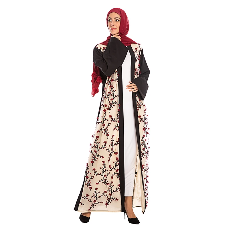 Цветочное кимоно Дубай Abaya хиджаб мусульманское платье женское кафтан халат