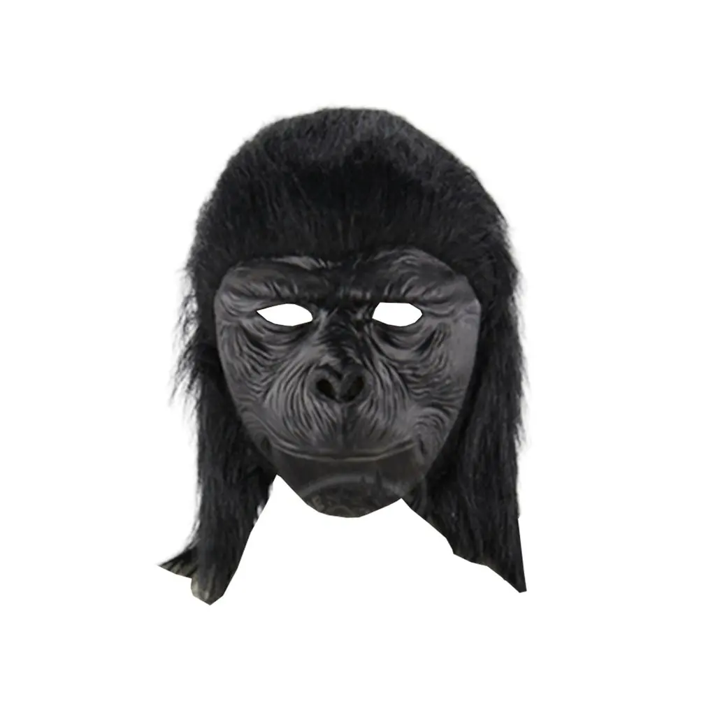 Chimpanzee Head Cover Live Animal Broadcast Latex Strange And Terrifying Halloween Monkey Mask Black