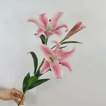 

Model Living Room Moisturizing Bouquet Lily Big Flower Artificial Flower Flower Table Decoration Flower