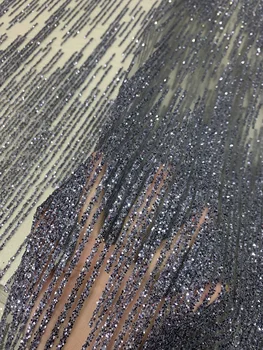 

navy blue color shiny glitter sequins classical design for party dressing african lace fabric 5y/lot factory price free shipping