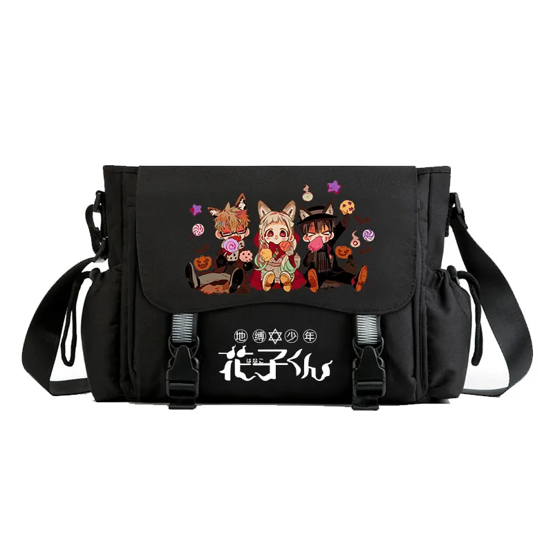 

Сумка на плечо Jibaku Shounen Hanako-kun, черная повседневная школьная сумка-мессенджер через плечо с аниме на молнии