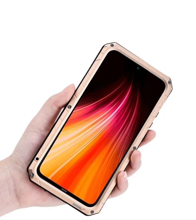 IMATCH Повседневный водонепроницаемый чехол для Xiaomi Redmi Note 8/Pro Роскошный Металлический силиконовый чехол 360 Полный Защитные чехлы для телефонов
