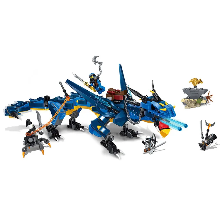 

Sx6009 Phantom Ninja Series Lightning Wind Blue Dragon Children'S Educational Assembled Inserted Building Blocks Toy