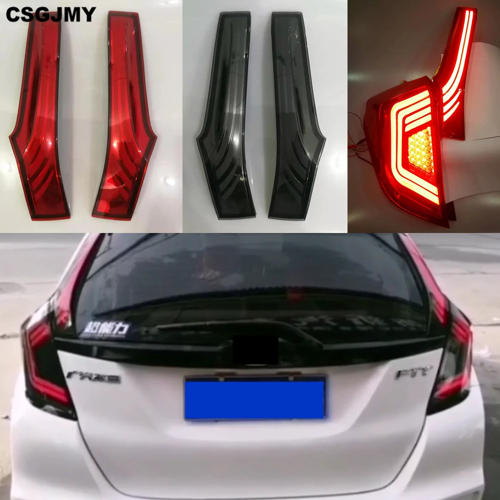 

2Pcs Tail Lights For Honda Jazz Fit GK5 2014-2018 Led Tail Lights Rear Fog lamp Rear Lamp DRL+Brake+Park+Signal lights