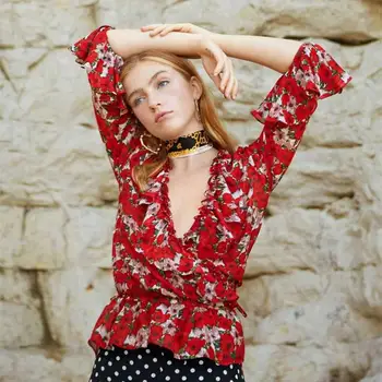 

Women Roison Ruffle Wrap Top In Diana Floral