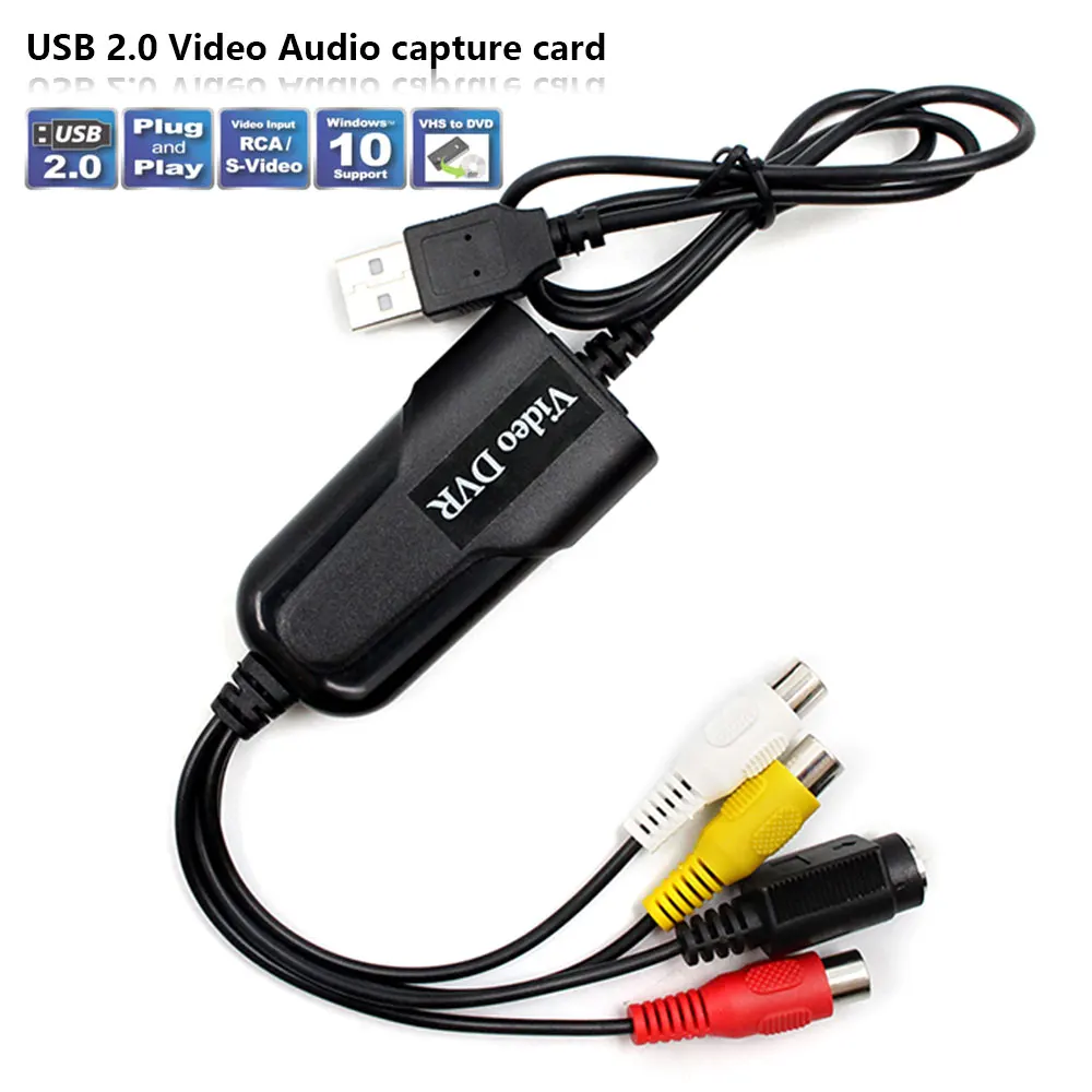 USB 2 0 Карта видеозахвата Easycap адаптер видеорегистратор редактирование DVR 4 канала