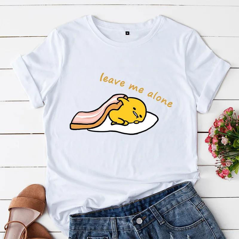 LEAVE ME ALONG Letter Print T-shirt Summer Harajuku Oversized Cotton Basic Tees Loose Tops Casual Short Sleeve Cartoon T Shirt | Женская