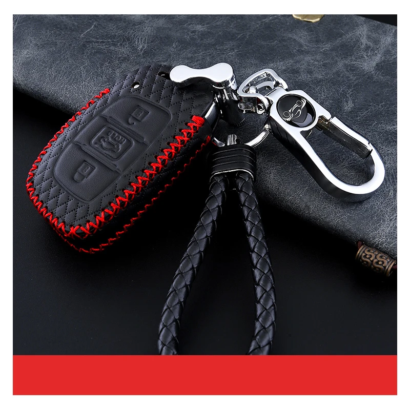 B with keychain 1 Высококачественный автомобильный чехол для ключей hyundai, чехол для ключей Tucson Creta ix25 ix35 i20 i30 HB20 Elantra Verna Mistra брелок с сигнализацией для автомобиля Ke - Название цвета: B with keychain 1