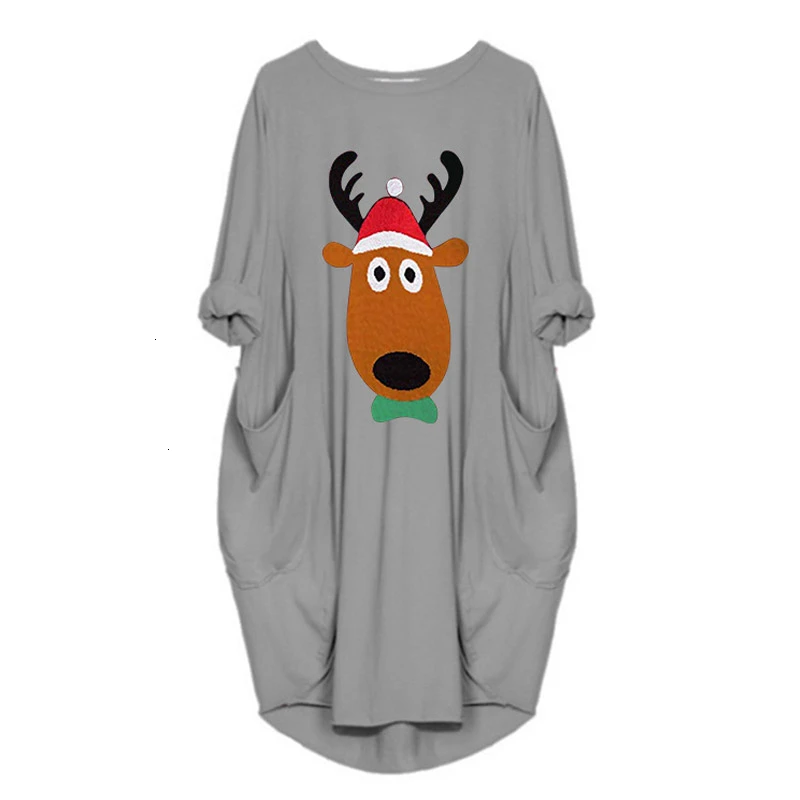 Autumn Winter Maternity Dress Christmas Pregnancy Clothes Large Size New Round Neck Leisure Time Wide Pocket Long Sleeve | Мать и ребенок