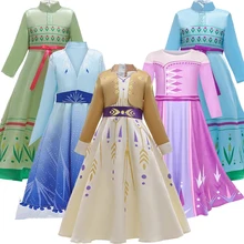 Новинка; платье принцессы Эльзы и Анны для девочек; костюм Снежной Королевы 2; Детский Рождественский маскарадный костюм Эльзы; Детские платья для маленьких девочек на день рождения