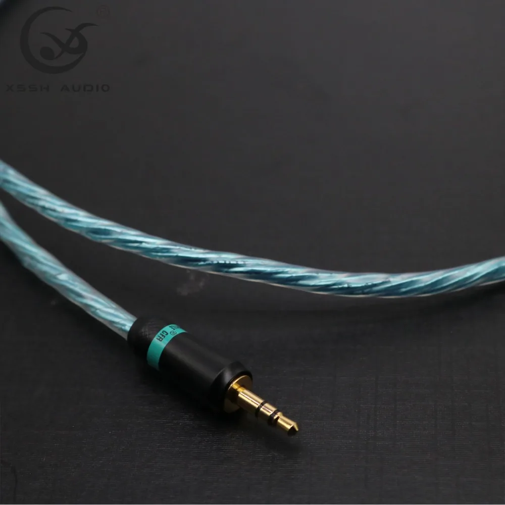 XSSH audio 3 5mm stereo plug to 2 RCA Hi end HIFI OFC pure copper Headphone Earphone Extension Audio Wire Cord Aux Cable Cables