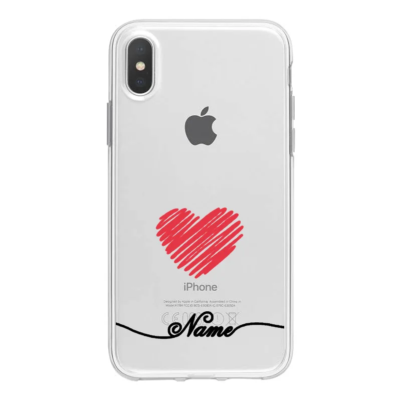PDIY6 Прозрачный чехол для телефона с сердечком для iPhone XR XSMax X 7 8, чехол, роскошный изготовленный на заказ, сделай сам, прозрачный мягкий чехол из ТПУ для iPhone 6, 7, p, 8, p, 6 p, 5S - Цвет: PDIY6