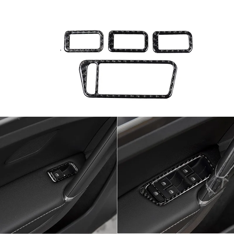 

Fit For VW Golf 7 GTI R GTE GTD Mk7 2013-2017 Carbon Fiber Window Lifting Panel Button Switch Cover Sticker Car Accessories