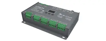 

DMX-PWM Decoder; RGB/RGBW Decoder XLR-3/RJ45/Green Terminal Port 16 Channel DMX Decoder DC12-24V input;3A*16CH