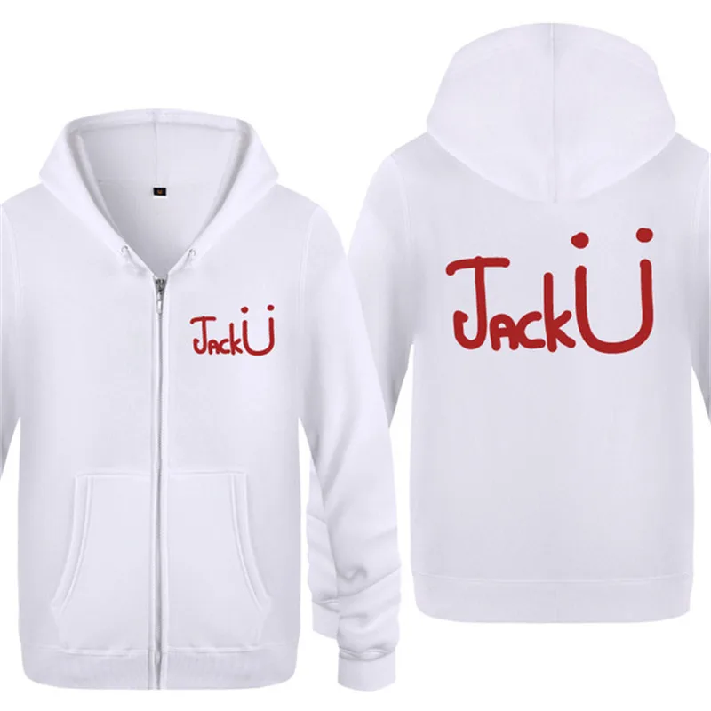 white2 Skrillex толстовки с капюшоном Jack U Diplo Skrillex DJ пальто с капюшоном Новая Осенняя теплая толстовка с капюшоном свитер на молнии хип хоп музыкальный джемпер с флисом - Цвет: white2