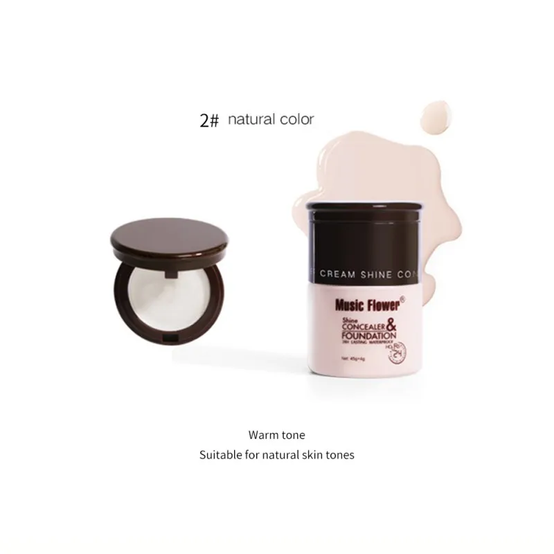 Небесно-голубой 2 In 1 Liquid Foundation Highlighter Long Lasting Moisturizing Brighten Skin Color Foundation High Gloss Powder - Цвет: Небесно-голубой