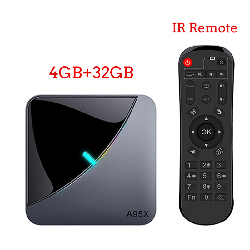 ТВ-приставка LEMFO S905X3 Android 9,0 8K RGB светильник A95XF3 Air 4 Гб Ram 64 Гб Rom Wifi Bluetooth 4,0 YouTube 4K Netflix Android tv приставка - Цвет: 4GB 32GB