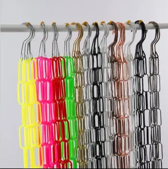 

Green plastic individual extension hanger clothes rack chain