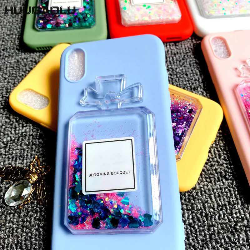 Для Huawei P30 Lite P20 P10 Mate 20 Pro 10 Чехлы флакон духов 3D Жидкий чехол Fundas Coque Etui Мягкий