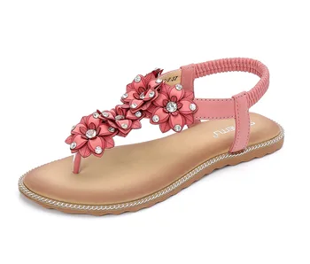 

New Fashion Women Summer Sandals Open Toe Flip Flops Women's Flat Sandles with Low Ladies Shoes Crystal Shoes X9X07012