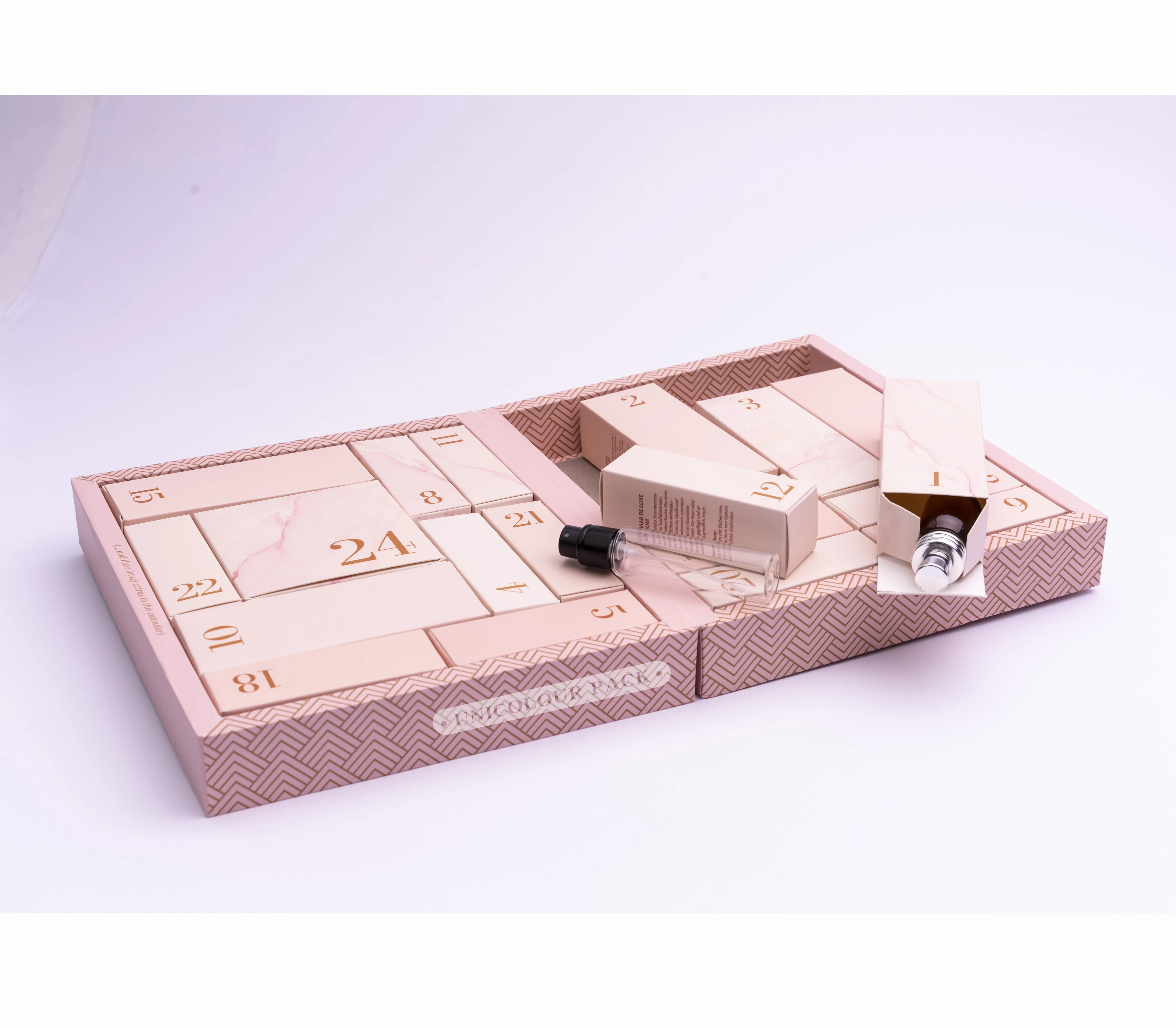 Custom cardboard nail polish cosmetic Christmas advent calendar gift packaging box 4